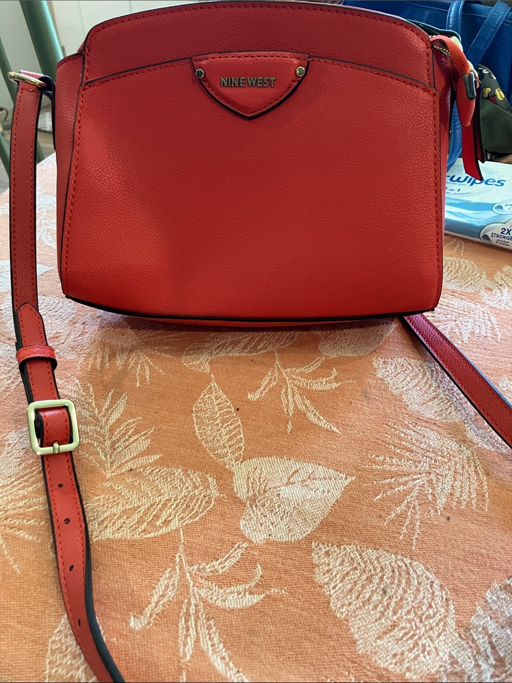 Nine West Vibrant Red Pebbled Crossbody